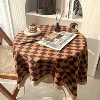 Taça de mesa Ins Ins conectivação para o checkerboard Trepa de mesa Home Table Tail Cafe Restaurante Tabela de mesa quadriculada Decoração retrô Background Cloth Desk Tat J221018