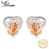 Stud Earrings JewelryPalace Arrival Honey Heart 9.2ct Morganite Color Gemstone 925 Sterling Silver For Woman Fashion Jewelry