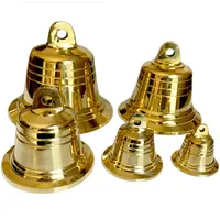 Christmas Decorations Small Copper Bells Large Gold Metal Church Bell Pendant Wind Chime for Doorbell Jingle 4 cm 5 7.2 9.5 12 221130