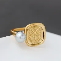 Wedding Rings 925 Sterling Silver Fashion Women Ring Inlaid Natural Marine Pearl 18K Gold Plated Party Jewelry Gift 221130