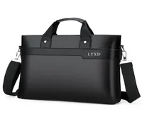 Jun Briefcase Shoulder Bag Handbag Laptop Men039s Leather Folder For a4 Documents Designer Tote Chain Business Travel Messenger7435958