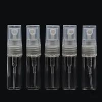 Perfume Bottle 50pcsLot 2ml 3ml 5ml 10ml Portable Clear Glass refillable With Spray Empty Parfum Cosmetic Vials Atomizer 221130
