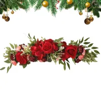 Decorative Flowers Wedding Arch For Ceremony Artificial Rose Flower Swag Decoration Runner Garland Table
