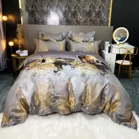 Bedding sets Thicken set Egyptian cotton Jacquard Soft duvet cover flat bed sheet pillowcases Bed luxury Queen King size 4 6PCS 221129
