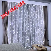 Strings Curtain LED String Lights Christmas Decoration 6m Remote Control Holiday Wedding Fairy Garland For Bedroom Outdoor Home