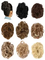 Chignon Hair Bun Hairpiece Curly Hair Scrunchie Extensions Brown Brown Black Heattance Synthetic Synthetic for Women Hair 9900148