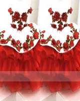 2022 Leuke Mini Quinceanera -jurken Little Toddler Floral Applique Crystal Off Shoulder Pageant Dress Kids afstuderen Teens2795207