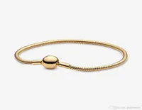 Designer Jewelry 925 Silver Bracelet Charm Bead fit Pandora 18K GoldPlated Snake Chain Slide Bracelets Beads European Style Charm6314107