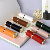 Perfume Bottle 5ml Leather Refillable Atomizer For Travel Spray With Ultral Fine Mist Fragrance Container 221130