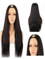 Silky Straight 2x4039039 Opening Size U Part Wig Human Hair Wigs Brazilian Remy 130 150 180 Density Medium Cap Middle Partli1341606