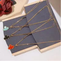 Womens Design Necklace Choker Chain 18K Gold Plated Stainless Steel Enamel Necklaces Letter Pendant Statement Wedding Jewelry Accessories Gift X133