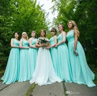 Pleated Chiffon Country Beach Bridesmaid Dresses 2020 Floor Length Wedding Party Dress Brautjungfernkleid Robe demoiselle d039h2050408