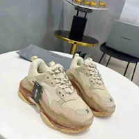 Designer Shoes Trendy Balencigass Roller skates Vintage Daddy Paris Leather Lace Up Air Cushion Casual Breathable Single Lovers Balencaigaity