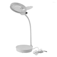 Table Lamps Glass With 36 LED Lights 2X 13X Magnifying Lens Desk Lamp Adjustable Gooseneck And USB Powered Magnifier