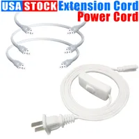 T5 T8 Connector Power Switch Cord LED Tubes Extension with on Off Swith US Plug 1FT 2FT 3.3FT 4FT 5FT 6FT 6.6FT 100 Pack Crestech168