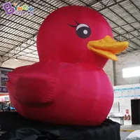 Newly design 6.6x4.7x6mH advertising inflatable cartoon duck with lights air blown animals balloon model for party event decoration toys sports-2