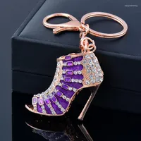Keychains SINLEERY High Heels Sexy Mouth Key Ring Jewelry Red Black Cubic Zirconia Keychain Fashion 2022 Arriva YS002 SSP