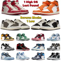 OG Lost Found 1 Basketball Shoes 1s Low Reverse Mocha Sail Black Starfish Taxi Chicago Bred Patent Gorge Green Mens Trainer Sports Sneakers