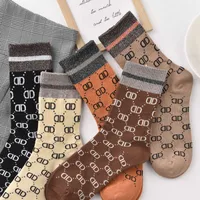 the Store 80% Wholesale and Retail Men&#039;s Socks Black Letter Fashion Double g Ins Tiktok Live Etc.