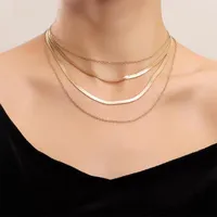 Chains Gold Colour Multi-layer Thick Chain Necklace For Women Simple Fashion Unique Jewelry Beach Party Gift