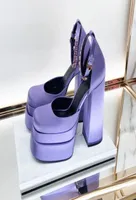 2022 Aevitas satin platform pumps shoes CrystalEmbellished Purple7033826