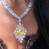 Pendant Necklaces Missvikki Luxury Romantic CZ Crystal Necklace Set For Women Girl Bridal Wedding Full Shiny 2022 Trendy Super Gift