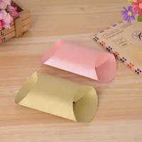 Presentförpackning 100 st/set Cute Kraft Paper Pillow Shape Candy Boxes Wedding Favors Home Party Födelsedagstillbehör