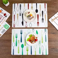 Table Mats 1PC European Waterproof Mat Creative Cartoon Printed Kitchen Dining Plastic Heat-Insulated Polyester Pads Bowl