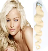Venda Remy Human Hair Extensions 20pcs Pu Skin Wet Fita de onda corporal em extensões de cabelo Multi Color 1624 polegadas5561772