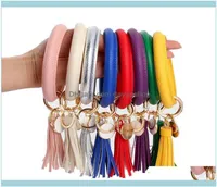 Bangle Bracelets Jewelry Fashion Pu Leather Bracelet Keychain Tassel Pendant Sports Wallet Keyring For Women Jewelry Key Chains Ch4995877