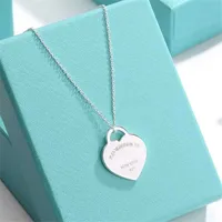 2023Tiffany Sterling Silver Love T Home Key Collar Necklace Female Student Heart Shaped Light Luxury High Emotion Festival Gift22niankuan1