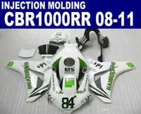 Injection OEM ABS bodykits for HONDA CBR1000RR 20082011 fairings CBR 1000 RR green white HANNSpree fairing kit 08 09 10 11 U927224048