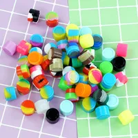 Accesorios para fumar 100 piezas/lote sin palos de aceite slicks jarras de silicona vacío 2ml cera dab cajas de almacenamiento variado colorido