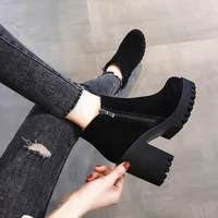 Boots Botas Mujer Fashion Women Square Heel Platforms Zapatos Thigh High Pump Motorcycle Shoes 221129
