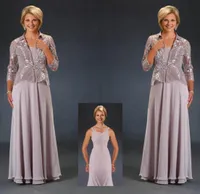 2020 Ursula Gelin elbiselerinin annesi ceket zemin uzunluğunda dantel aplike edilmiş şifon akşam elbisesi düğünler için 7005461