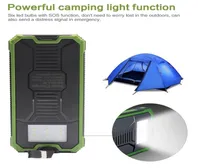New outdoor Solar power bank 20000 mah mobile powerbank universal portable charger LED light battery2143655