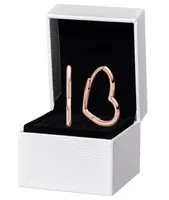 Rose gold Heart Hoop Earring set Original box for Pandora Womens Wedding Love Stud Earrings7150417