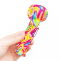 COOL Colorful Multifunction Silicone Pipes Herb Tobacco Glass Filter Bowl Portable Oil Rigs 10MM Nails Titanium Tip Straw Handpipes Smoking Cigarette Holder DHL
