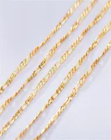 18K gold plating Silver Glossy face flat chain 3 1 Necklace 2MM mixed size 16 18 20 22 24 26 28 30 inch fashion men women Necklace7581498