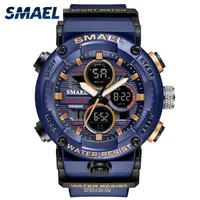 Wristwatches SMAEL Sport Watch Men Waterproof LED Digital Watches Stopwatch Big Dial Clock For Male 8038 relogio masculino Quartz 220930