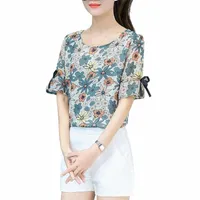 womens Tops 2021 Print Blouse Women Summer Women's Shirt Casual Blouses Plus Size Butterfly Sleeve Feamle Blusas & Shirts b7re#