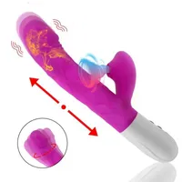 Секс -игрушка массажер палка сосание кроличьего вибратора для женщин Телескопический вращающийся дилдо G Пятно Массагер с нагреванием 3 в 1 игрушки анальных вибраторов