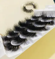 False Eyelashes 25mm Long 5Pairs 3D Mink Hair Natural Thick Eye Lashes Wispy Makeup Beauty Extension Tools