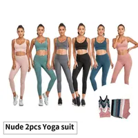 Outfit da yoga nudo morbido senza soluzione di continuità da donna da donna 2 pcs set senza fiato per le donne lunghe pantaloni da allenamento leggings 220523