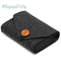 Storage Bags Mini Felt Adapter Pouch For Data Cable Mouse Travel Electronic Gadgets Organizer Digital Accessories Bag