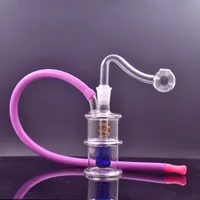 Wholesale Glass Oil Burner Bong Pyrex Thick Hookah Ash Catcher Bongs for Smoking Accessories with 10mm Glass Oil Burner Pipe and Colorful Hose