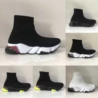 2022 Designer Casual Boots Socks Shoes Man Women Speed 2.0 Triple Sneakers Runner Trainer Black White Red Air Cushion Clear Sole sock o5a1