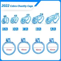 SS22 Toy Sex Massager 2022 New Bdsm Resin Mamba Cobra Cb Lock Male Chastity Belt with 4 Cock Rings Cage Sm Toys for Men Gay