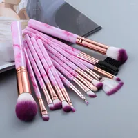 Cepillos de maquillaje FLD5/15pcs Juego de m￡rmol Cosm￩tico Polvo Seshadow Foundation Blending Blending Beauty Cepillo Kit Maquiagem