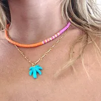 Choker 2022 Fashion Trend Soft Clay Necklace Colorful Boho Style Ladies Neck Jewelry Chic Stacking Man Short Naszyjnik Accessories